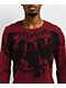 Affliction Crows Burgandy Lava Wash Thermal Long Sleeve T-Shirt - Thumbnail image 2 of 4