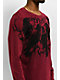 Affliction Crows Burgandy Lava Wash Thermal Long Sleeve T-Shirt - Thumbnail image 3 of 4