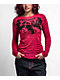 Affliction Crows Cherry Red Burnout Long Sleeve T-Shirt - Thumbnail image 1 of 4