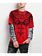 Affliction Death Eyes Red & Grey 2fer Long Sleeve T-Shirt - Thumbnail image 1 of 4