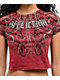 Affliction Divine Sorrow Dark Red Wash Crop T-Shirt - Thumbnail image 3 of 6