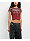 Affliction Divine Sorrow Dark Red Wash Crop T-Shirt - Thumbnail image 2 of 6