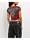 Affliction Divine Sorrow Dark Red Wash Crop T-Shirt - Thumbnail image 1 of 6