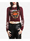 Affliction Eternal Oil Red Thermal Long Sleeve Crop T-Shirt - Thumbnail image 1 of 3