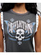 Affliction Flag Grey Lace Up Muscle Tank Top - Thumbnail image 3 of 4