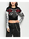 Affliction Forgotten Black & Grey 2fer Long Sleeve Crop T-Shirt - Thumbnail image 1 of 4