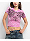 Affliction Forgotten Pink Burnout Crop T-Shirt - Thumbnail image 1 of 4