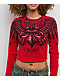 Affliction Ice Blade Red Long Sleeve Crop T-Shirt - Thumbnail image 3 of 4