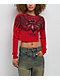 Affliction Ice Blade Red Long Sleeve Crop T-Shirt - Thumbnail image 1 of 4