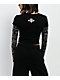 Affliction Jump Black 2Fer Long Sleeve Crop T-Shirt - Thumbnail image 2 of 5