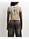 Affliction Jump Brown 2fer Long Sleeve Crop T-Shirt - Thumbnail image 2 of 4