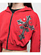 Affliction Lifeless Red Crop Zip Hoodie - Thumbnail image 4 of 5