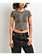 Affliction Lovington Black Wash Crop T-Shirt - Thumbnail image 1 of 6