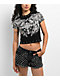 Affliction Mortal Veil Black Crop T-Shirt - Thumbnail image 1 of 3