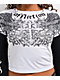 Affliction Ominous Shadow Black & White 2fer Long Sleeve Crop T-Shirt - Thumbnail image 3 of 5