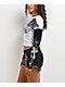 Affliction Ominous Shadow Black & White 2fer Long Sleeve Crop T-Shirt - Thumbnail image 4 of 5
