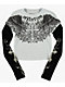 Affliction Ominous Shadow Black & White 2fer Long Sleeve Crop T-Shirt - Thumbnail image 2 of 2