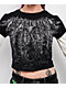 Affliction Requiem Frost Black & White 2fer Long Sleeve Crop T-Shirt - Thumbnail image 3 of 4