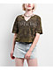 Affliction Residual Chaos Dark Green Crop T-Shirt - Thumbnail image 1 of 5