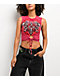 Affliction Rival Chaos Tie Front Red Wash Crop Tank Top - Thumbnail image 1 of 3