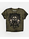 Affliction Screaming Earth Olive Green Wash Crop T-Shirt - Thumbnail image 5 of 6