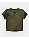 Affliction Screaming Earth Olive Green Wash Crop T-Shirt - Thumbnail image 6 of 6