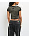 Affliction Screaming Earth Olive Green Wash Crop T-Shirt - Thumbnail image 2 of 6