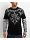 Affliction Skeleton Black Lava & Grey 2fer Long Sleeve T-Shirt - Thumbnail image 1 of 4