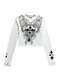 Affliction Syndic Grey Long Sleeve Crop T-Shirt - Thumbnail image 5 of 6