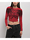 Affliction Toxic Wrath Red Long Sleeve Crop T-Shirt - Thumbnail image 1 of 3