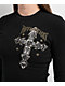 Affliction Venetian Fleet Black Thermal Long Sleeve Crop T-Shirt - Thumbnail image 3 of 3