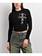 Affliction Venetian Fleet Black Thermal Long Sleeve Crop T-Shirt - Thumbnail image 2 of 3