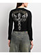 Affliction Venetian Fleet Black Thermal Long Sleeve Crop T-Shirt - Thumbnail image 1 of 3
