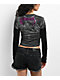 Affliction Vertebrate Tie Dye Grey & Black 2fer Long Sleeve Crop T-Shirt - Thumbnail image 2 of 3