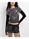 Affliction Vertebrate Tie Dye Grey & Black 2fer Long Sleeve Crop T-Shirt - Thumbnail image 1 of 3
