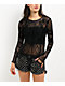 Affliction Waterfalls Black Long Sleeve Mesh Top - Thumbnail image 1 of 5