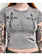 Affliction Winged Dagger Grey Crop T-Shirt - Thumbnail image 2 of 3