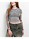 Affliction Winged Dagger Grey Crop T-Shirt - Thumbnail image 1 of 3