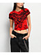 Affliction x Misfits Bat Red Crop T-Shirt - Thumbnail image 1 of 3