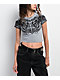 Affliction x Misfits Wings Grey Wash Crop T-Shirt - Thumbnail image 1 of 2