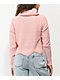 Almost Famous Chenille Cable Knit Scallop Edge Pink Sweater