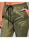 American Stitch Olive Satin Jogger Pants - Thumbnail image 4 of 5
