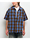 American Stitch Rhinestone Blue & Brown Flannel T-Shirt - Thumbnail image 1 of 7
