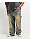 American Stitch Rhinestone Double Knee Blue Wash Carpenter Jeans - Thumbnail image 3 of 10