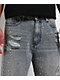 American Stitch Rhinestone Light Blue Wash Distressed Baggy Jeans - Thumbnail image 5 of 8