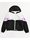 Angel Kiss Black & White Colorblock Crop Windbreaker Jacket