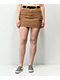 Angel Kiss Brown Corudory Belted Mini Skirt