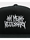 Any Means Necessary Scratchy Black Snapback Hat - Thumbnail image 3 of 4