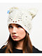 Arkyve Natural White Crochet Cat Beanie - Thumbnail image 1 of 2