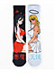 Artist Collective Angel Devil Navy & White Mismatched Crew Socks